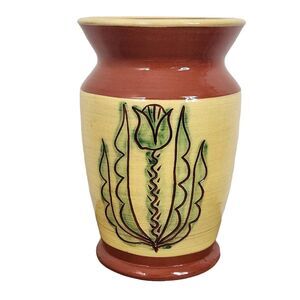 Jeff White Redware Vintage Pottery Vase Redware Pottery 1986 Vintage Redware
